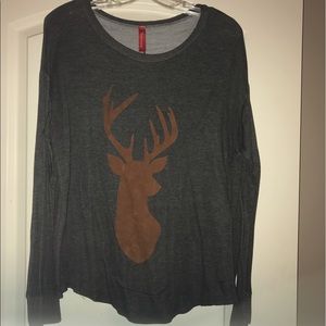 Silhouette deer long sleeved shirt