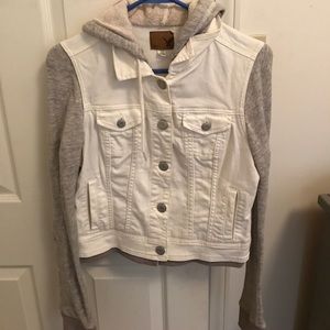 White Fleece Denim Jacket