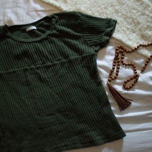 Zara Cropped Green T-Shirt