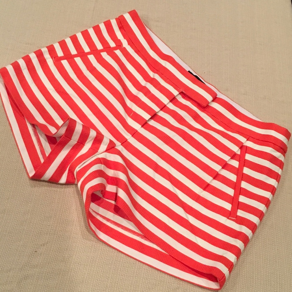 J.Crew Striped Shorts Orange/Ivory
