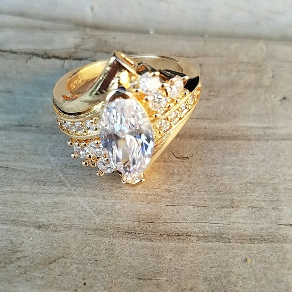 Jewelry - Gold Party Ring with Sterling Silver Stamp