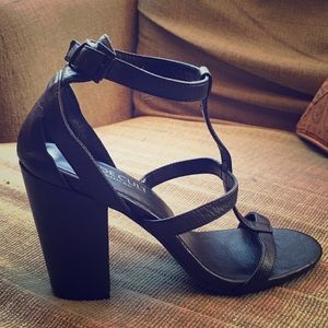 Nasty Gal SEXY Strappy Black Block Heels 8