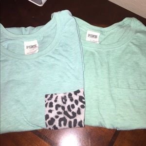 2 Victoria's Secret PINK pocket tees size L