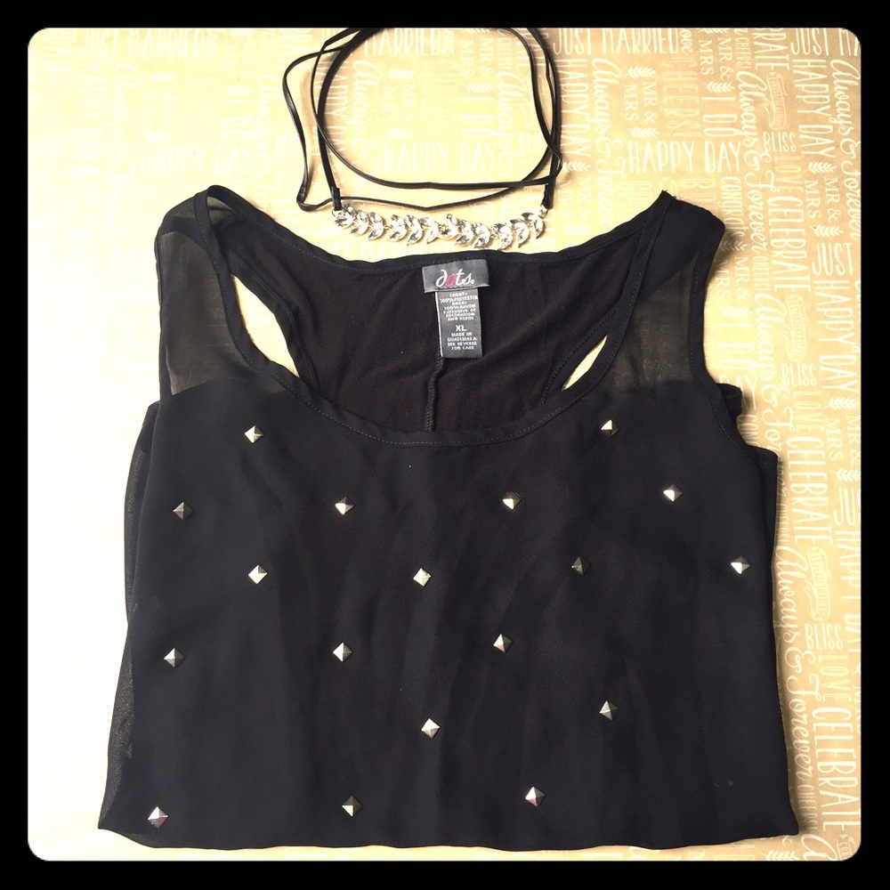 Studded Black Tank