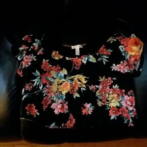 Floral belly  crop top blouse