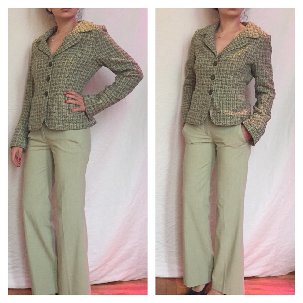 H&M green pant suit