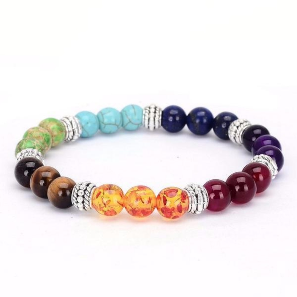 Silver 7 Colored Chakra Bracelet 🌺