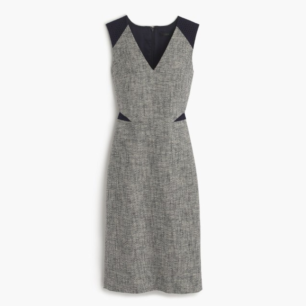 J. Crew Sleeveless Tweed and Eyelet Dress 12