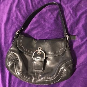 Black coach Soho leather shoulder bag!  Like new!
