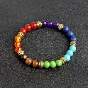 Gold 7 Colored Chakra Bracelet
