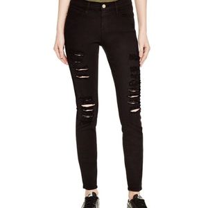 Frame Le Skinny de Jeanne Ripped Jeans in Black