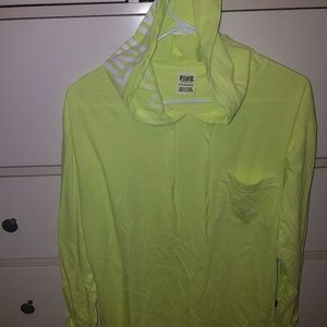 Pink hooded shirt light weight