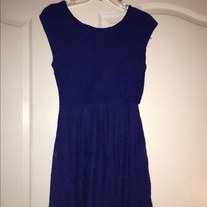 LACE royal blue dress with scoop back