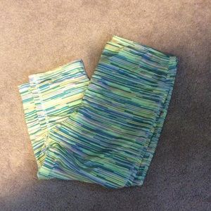 Striped blue green capris