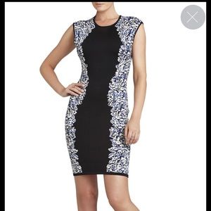 BCBGMAXAZRIA Elena Foliage Jacquard Dress