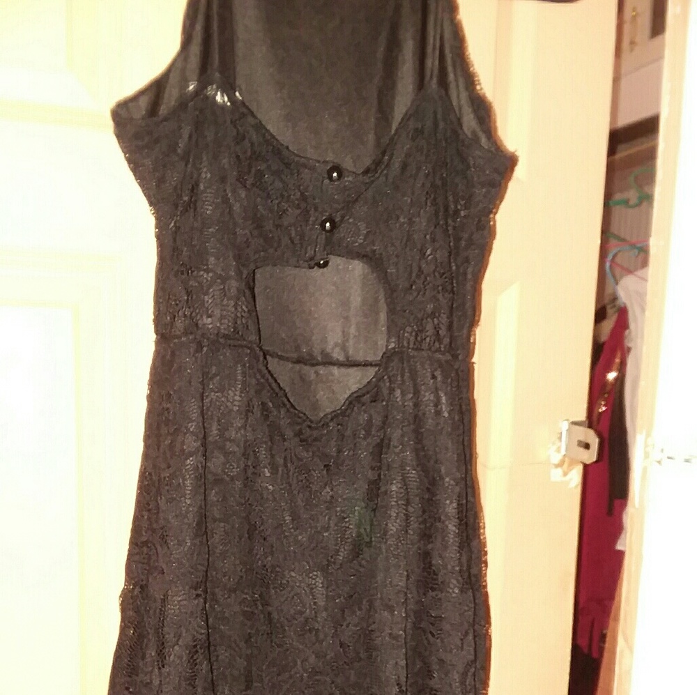 Black lace baby doll top.