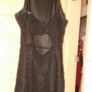 Black lace baby doll top.