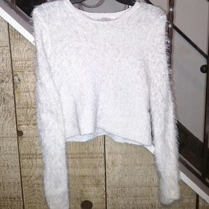 Fuzzy Soft A&F White Sweater