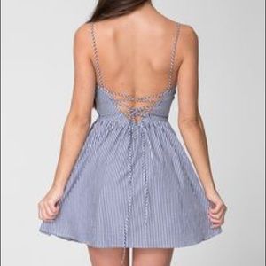 American apparel striped tie back dress