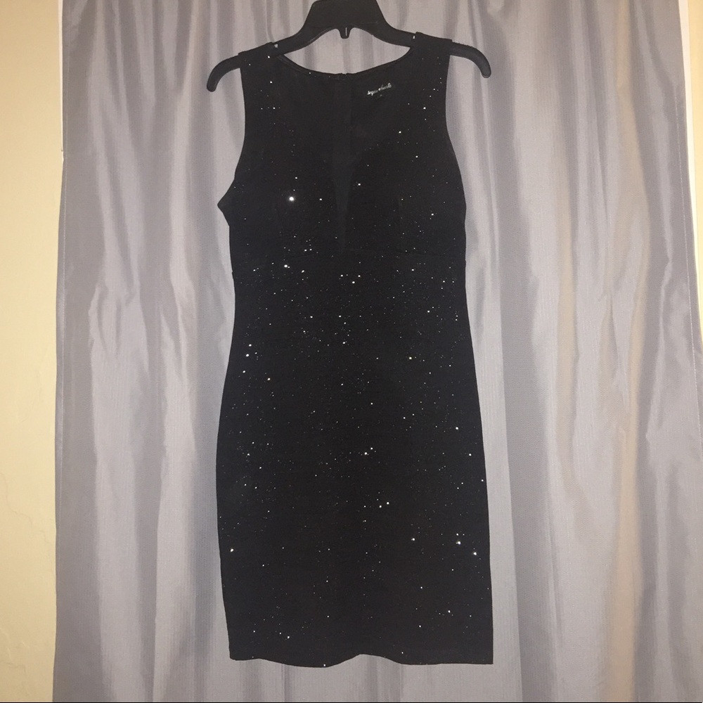 Sequin Hearts Black Sparkly Dress with cutouts