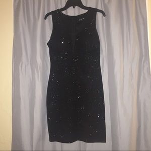 Sequin Hearts Black Sparkly Dress with cutouts