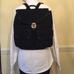 Vera Bradley black quilted backpack purse NWT