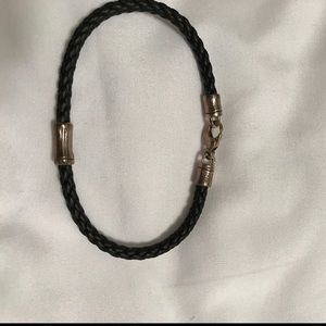 John Hardy Bamboo Leather/sterling silver bracelet