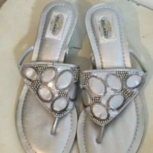 Summer rio bolaro silver sandals 1" heel cute nwt