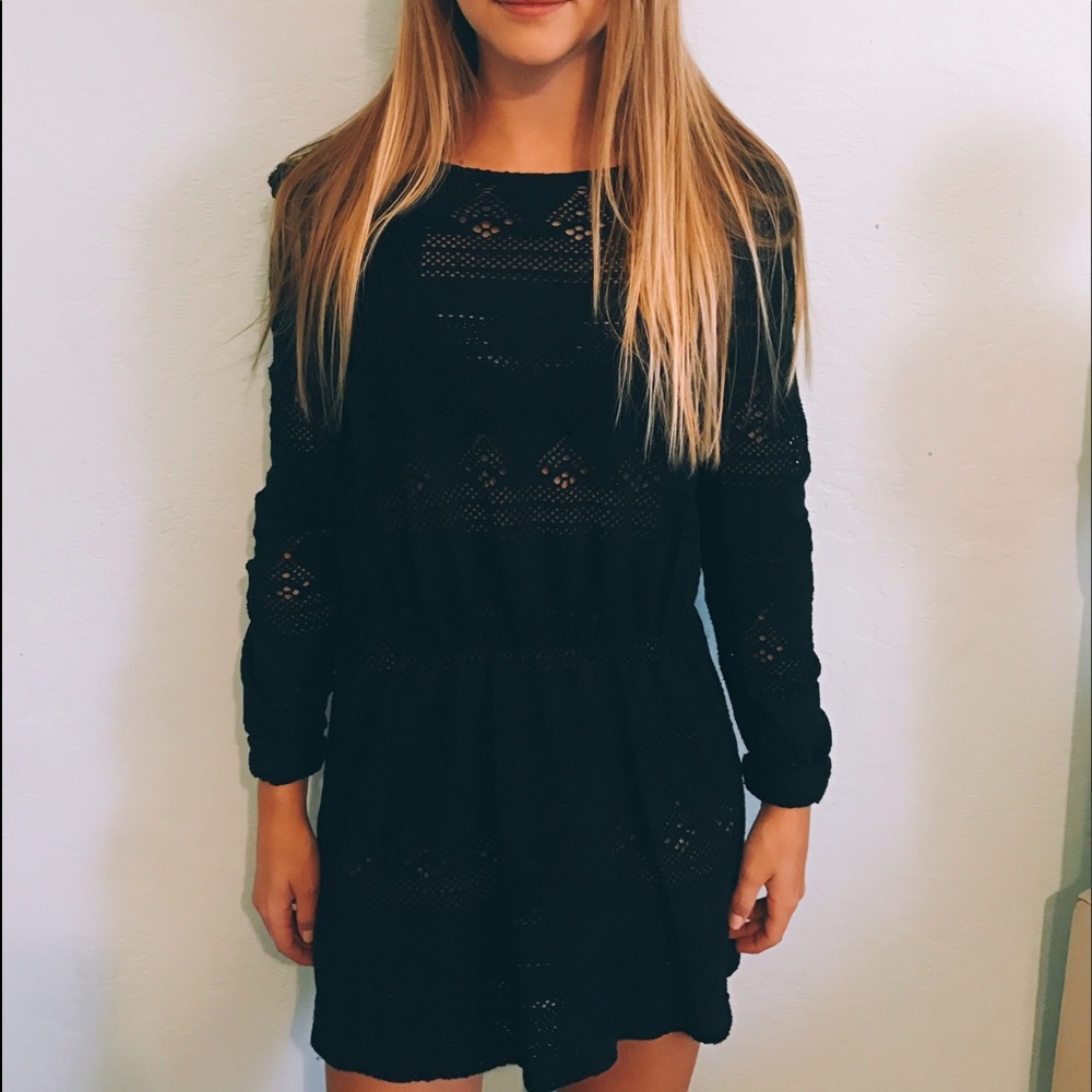 black dress/swimsuit coverup  with cutouts