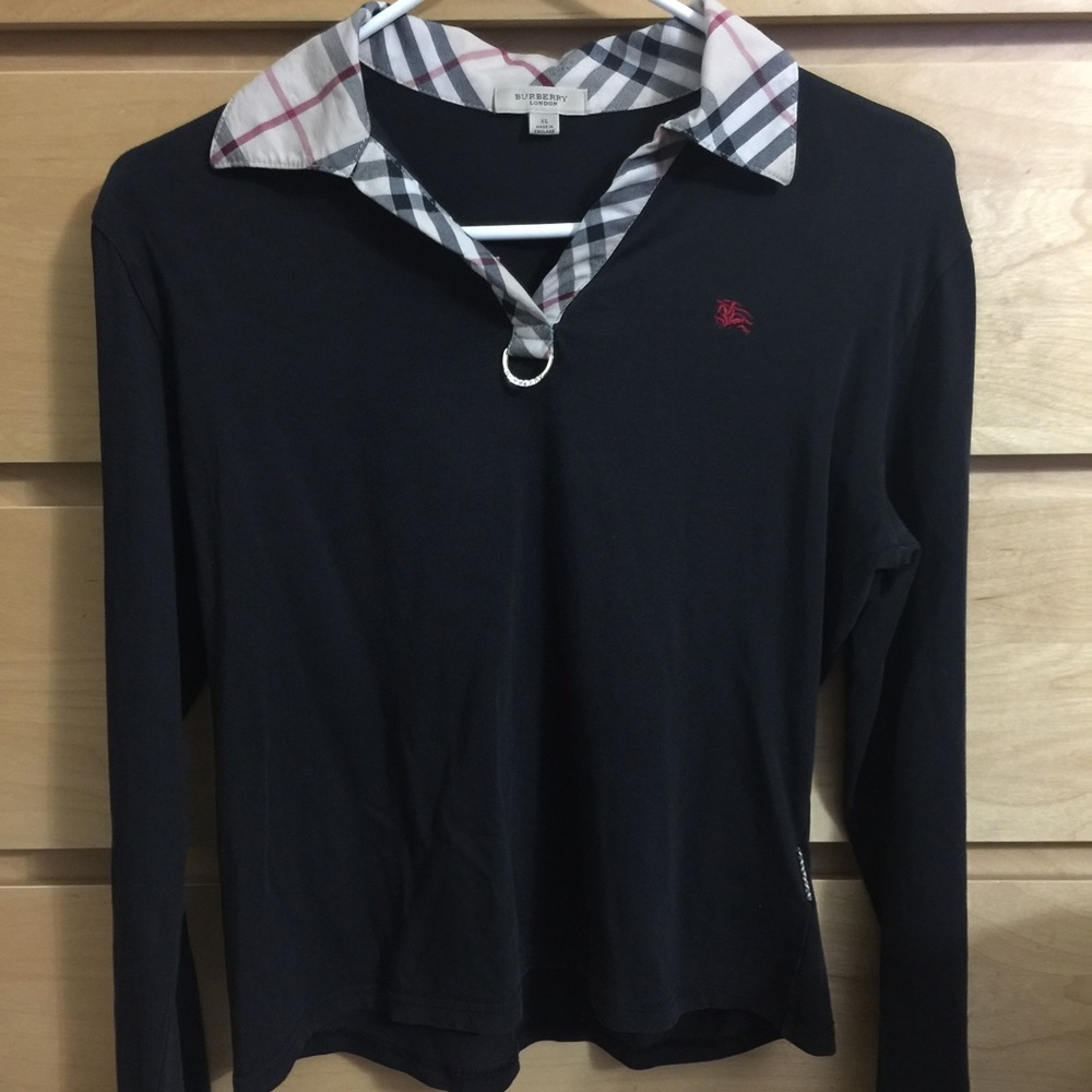 Burberry polo Long Sleeve shirt 
fits Womens Small