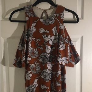 Orange Floral Bodycon Dress