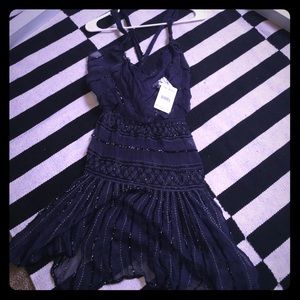 Free people beaded dress. Sapphire!