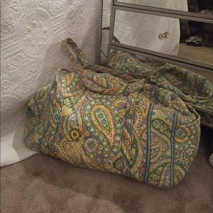 Vera Bradley Large Duffel in Lemon Parfait