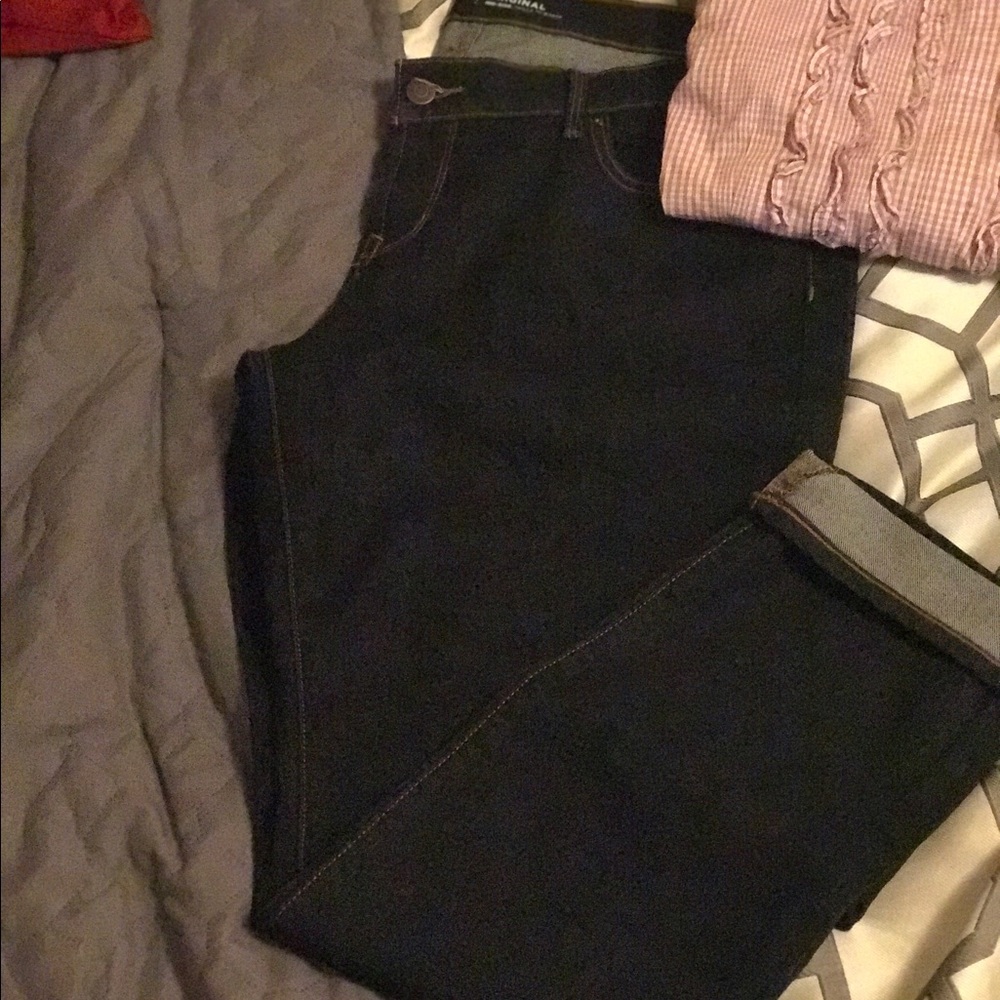 Old Navy Mid Rise Petite Denim Dark Wash Jeans