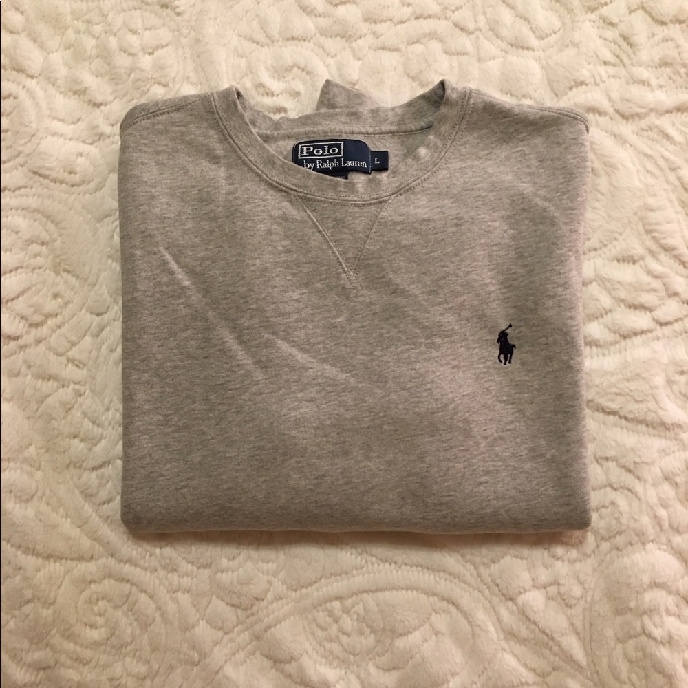 Gray Ralph Lauren Polo Crewneck Sweatshirt