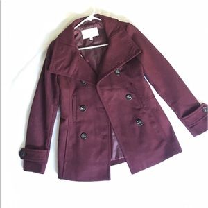 -NEW- Burgundy Peacoat
