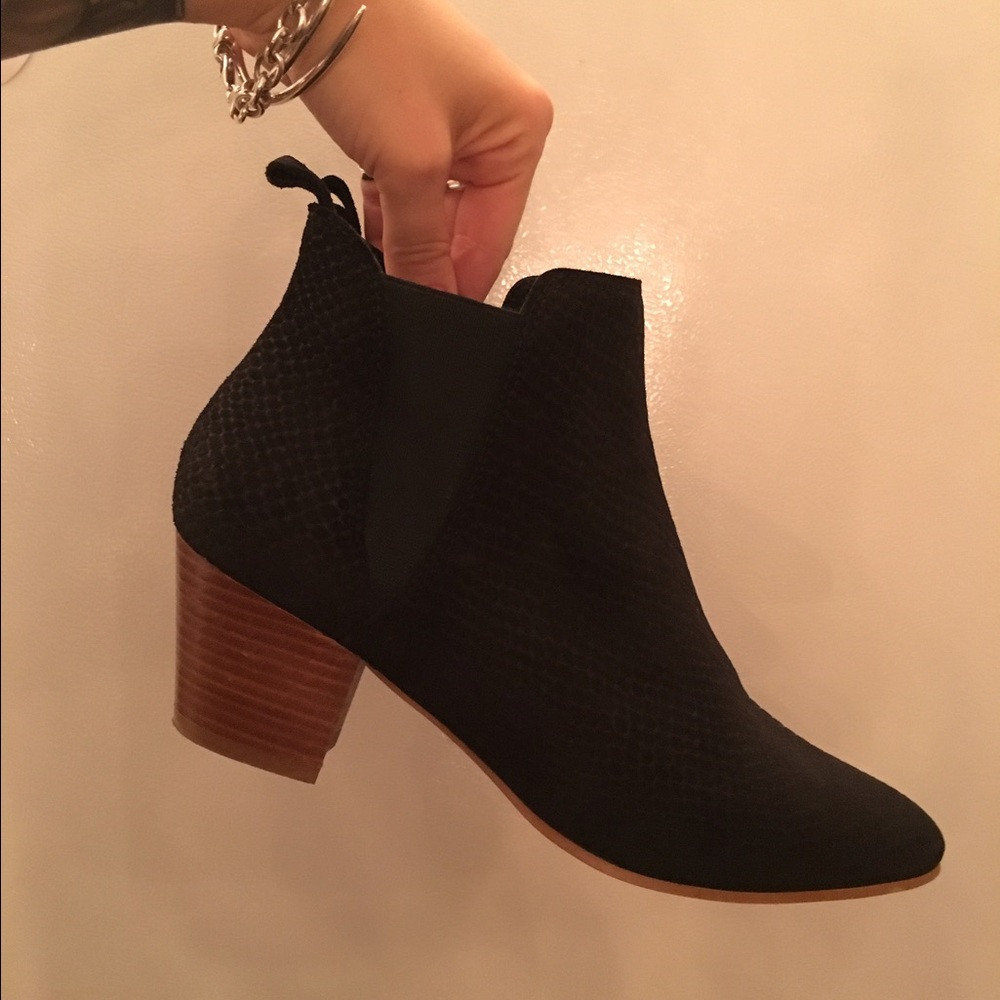 Black suede chelsea ankle boots