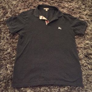 Men's Burberry Brit Check Placket Cotton Polo