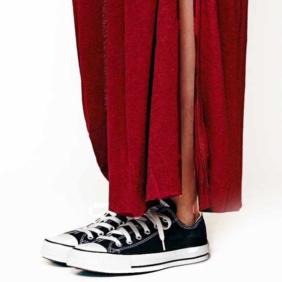 Easy Flowy Dolman Maxi DRESS Red Long NEW Burgundy - Picture 2 of 2