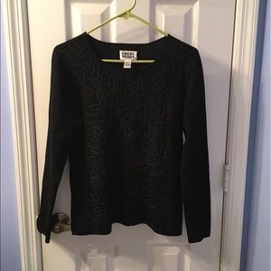 Chicos Elegant Black Patterned Top