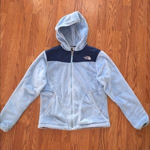 North Face Fuzzy Blue and Navy Jacket