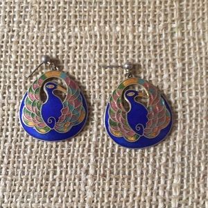 Peacock earrings