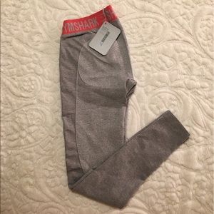 NWT Light Gray/Sherbet Pink Gymshark Flex Leggings