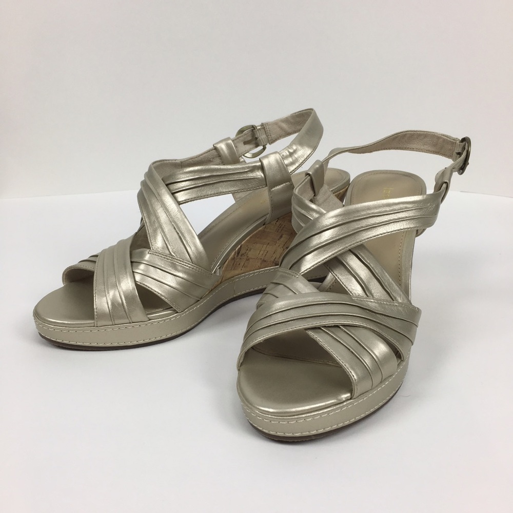 Silver Liz Claiborne wedges