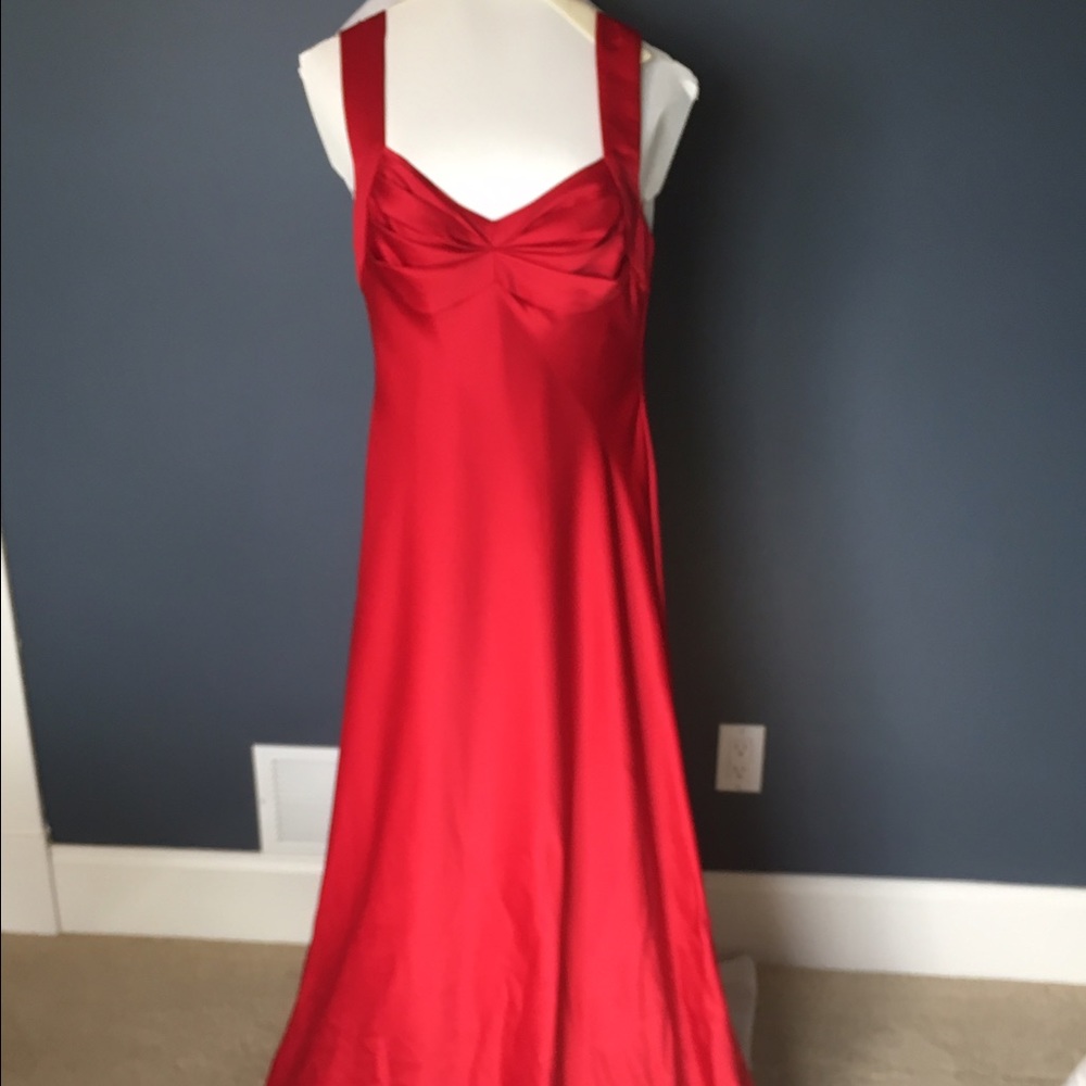 Red Calvin Klein ball gown