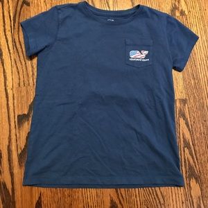 Boys Waving Flag Whale Fill Pocket T-Shirt