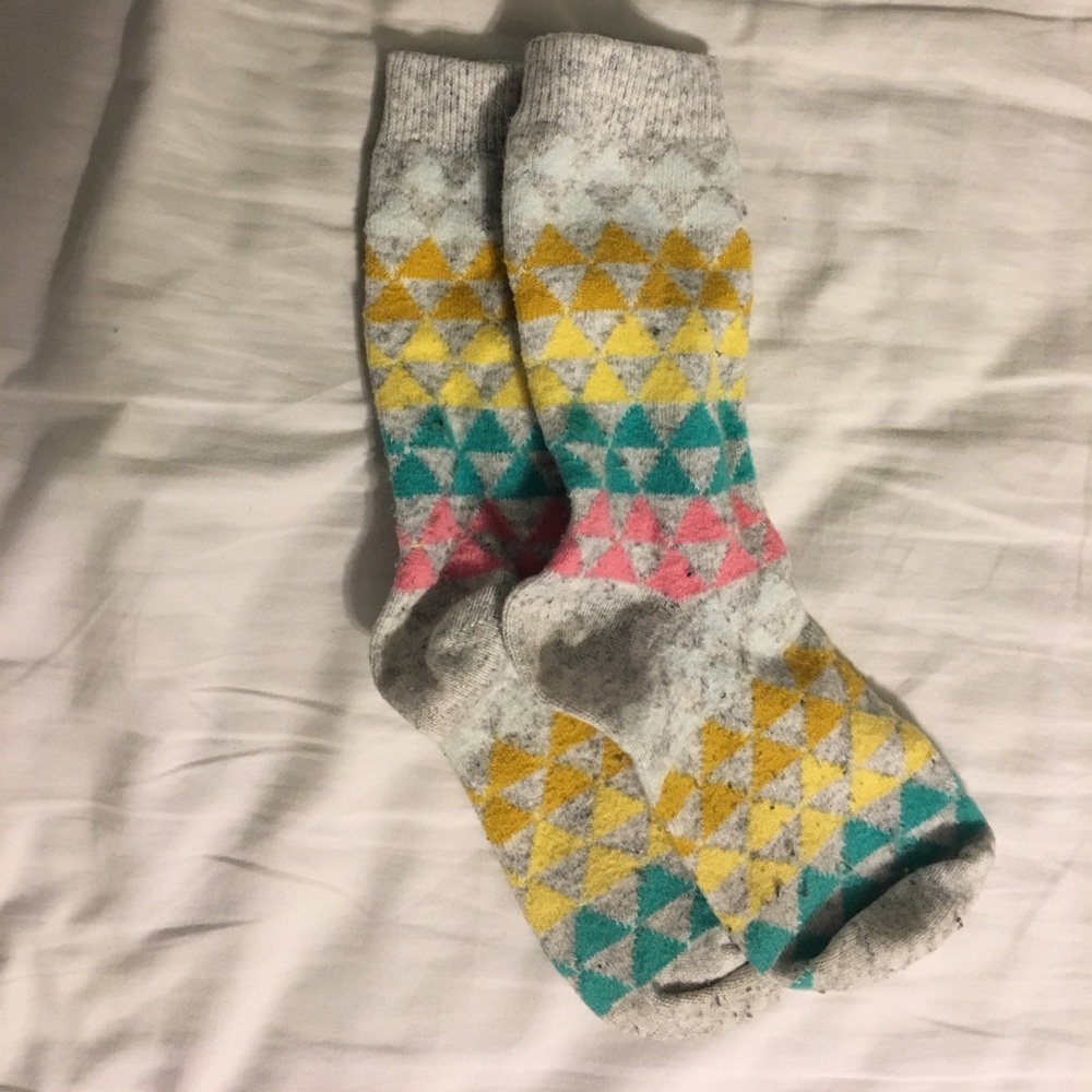 Pastel patterned crew socks