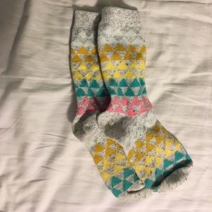 Pastel patterned crew socks