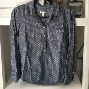 Jcrew Chambray 3/4 Button Down