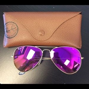 Ray ban mirror pink sunglasses size 58
